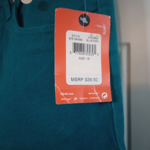 Nike 6.0 Aqua Blue Denim Jeans 18 Youth - Picture 3 of 13